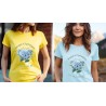 T-Shirt „Bouquet of hydrangeas“ with Japanese translation, regular fit premium crewneck shirt, graphic flowery herb print, faux