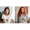 T-Shirt„Bouquet of primroses“ with Japanese translation, regular fit premium crewneck shirt, graphic flowery herb print,glass ja
