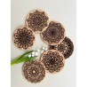 Crochet Pattern Cork Coasters, Set of 6 pcs, 7th wedding anniversary gift, natural sustainable material, New Home Gift