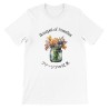 T-Shirt„Bouquet of freesias“ with Japanese translation, regular fit premium crewneck shirt, graphic flowery herb print, real fak