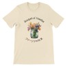 T-Shirt„Bouquet of freesias“ with Japanese translation, regular fit premium crewneck shirt, graphic flowery herb print, real fak