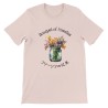 T-Shirt„Bouquet of freesias“ with Japanese translation, regular fit premium crewneck shirt, graphic flowery herb print, real fak