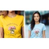 T-Shirt „Bouquet of peonies“ with Japanese translation, regular fit premium crewneck shirt, graphic flowery herb print, real fak