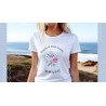 T-Shirt „Bouquet of fresh flowers“ with Japanese translation, regular fit premium crewneck shirt, graphic flowery herb print,rea