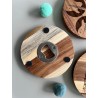 Music Lover Gift - Wooden Coaster Bottle Opener with Custom Name - Rockstar Party Favor - Beer Themed