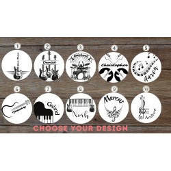 Music Lover Gift - Wooden Coaster Bottle Opener with Custom Name - Rockstar Party Favor - Beer Themed