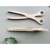 Personalized BBQ Scissor Tongs - Custom Name & Design | Wooden Grill Clips for Meat, Veggies and Fish