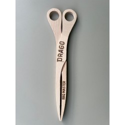 Personalized BBQ Scissor Tongs - Custom Name & Design | Wooden Grill Clips for Meat, Veggies and Fish