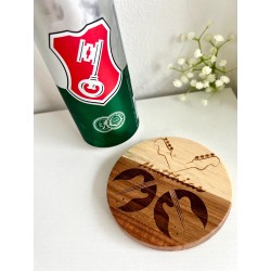 Music Lover Gift - Wooden Coaster Bottle Opener with Custom Name - Rockstar Party Favor - Beer Themed