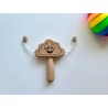 Happy Sad Cloud Face Baby Rattle Eco-Friendly Toy for Indoor and Outdoor Play - 2 Sides Engraved, Montessori Emotional Intellige