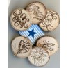 Under Sea World Wooden Coasters with Bark, Set of 6 pcs, 5th wedding anniversary gift, 6th anniversary present,