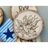 Under Sea World Wooden Coasters with Bark, Set of 6 pcs, 5th wedding anniversary gift, 6th anniversary present,