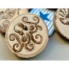 Under Sea World Wooden Coasters with Bark, Set of 6 pcs, 5th wedding anniversary gift, 6th anniversary present,