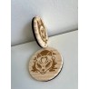 Kitsune Fox Face Wooden Felt Coasters, Set of 2 pcs, 5th wedding anniversary gift, 7th anniversary present