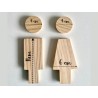 Personalized Wooden Restroom Sign - Male & Female Bathroom Figurines, Custom Engraved Wood Toilet Door Plate, His/Hers WC Design