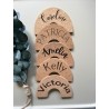 Personalized Cork Name Tags: Wedding, Baby Shower, Birthdays - Double-sided Engraved Rainbow Shape for Unique Celebrations