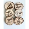 Climbing Theme Wooden Coasters with Bark, Set of 6 pcs, 5th wedding anniversary gift, Mountain Rock Sport, Outdoor Adventure