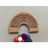 Personalized Cork Name Tags: Wedding, Baby Shower, Birthdays - Double-sided Engraved Rainbow Shape for Unique Celebrations