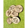 Climbing Theme Wooden Coasters with Bark, Set of 6 pcs, 5th wedding anniversary gift, Mountain Rock Sport, Outdoor Adventure