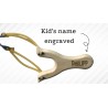 Indoor Outdoor Entertainment Set: Custom Name Engraved Wooden Slingshot with Felt Balls, Spare Time Fun, Eco-Friendly Handcrafte