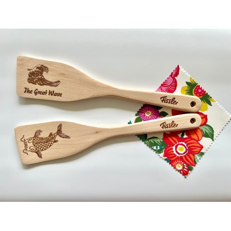 Premium Quality Fissler Wooden Spatula with Elegant Japanese Design - Great for Family & Friends and Cooking Enthusiasts