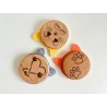 Wooden Cat Coasters with Felt Ears – Engraved Cat Face, Paw, and Heart Designs – Cute Cat Lover Gift, Animal-Themed Home Decor