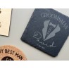 Groomsmen Best Man Proposal Coaster - Custom Wedding Invitation, Bachelor Party Favor, Personalized Wooden/Cork/Slate Coaster, U