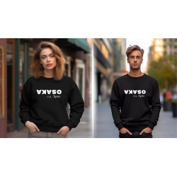 Osaka Japan Sweatshirt, „Choose your city“ jumper, unisex minimalist style sweater, graphic crewneck shirt, Japanese kanji katak