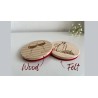 Glass & Bottle of Wine Wooden Felt Coasters, Set of 2 pcs, 5th wedding anniversary gift, 7th anniversary present, Cabernet Sauvi