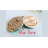 Glass & Bottle of Water Wooden Felt Coasters, Set of 2 pcs, 5th wedding anniversary gift, 7th anniversary present, Sparkling Wat
