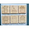 Square Succulent Cactus Wooden Coasters, Set of 6 pcs, 5th wedding anniversary gift, 6th anniversary present,