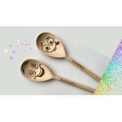 Personalized Wooden Spoon Engraved for Cake Smash, first birthday cute face keepsake for child, photo prop decoration, photograp