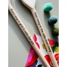 Set of 2 Engraved Wooden Spoons with Face, Custom Funny Phrase Spoon For Family & Friends, Housewarming Gift, Gift For Baking En