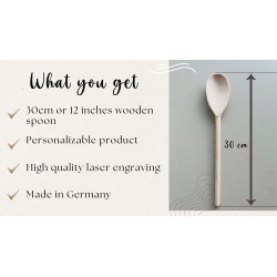 Set of 2 Personalized Engraved Wooden Spoons, Custom Line Art Spoon For Married Couples, Housewarming Gif, Baking Gift For Newly