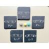 Anime Eyes Manga Peek-a-boo Slate Coasters, Set of 5, Japanese Culture, Black Stone Hibachi Invitation