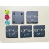 Anime Eyes Manga Peek-a-boo Slate Coasters, Set of 5, Japanese Culture, Black Stone Hibachi Invitation