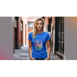 T-Shirt „ Fresh flowers bouquet“ with Japanese translation, regular fit premium crewneck shirt, graphic flowery herb print, faux