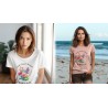T-Shirt „ Fresh flowers bouquet“ with Japanese translation, regular fit premium crewneck shirt, graphic flowery herb print, faux