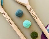 Personalized Wooden Spoon Set: Engraved Couple Gift, Save the Date thumbnail 3