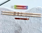Custom engraved maple wood drumsticks, perfect for drummers and musicians. Personalize with guitars, drums, ready texts, or a custom logo. A unique gift for groomsmen, dads, boyfriends, husbands, or band members. Crafted from durable maple wood for o thumbnail 2