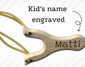 Engraved Wooden Slingshot Toy – with Target & Felt Balls, Custom Name thumbnail 8