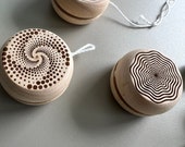 Personalized Wooden Yo-Yo with Custom Name & Spiral Design- Eco-Friendly Toy for Indoor and Outdoor Play - Front and Back Side Engraved thumbnail 5