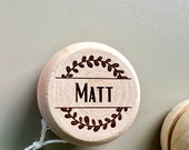 Personalized Wooden Yo-Yo with Custom Name & Spiral Design- Eco-Friendly Toy for Indoor and Outdoor Play - Front and Back Side Engraved thumbnail 6