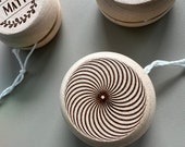 Personalized Wooden Yo-Yo with Custom Name & Spiral Design- Eco-Friendly Toy for Indoor and Outdoor Play - Front and Back Side Engraved thumbnail 7