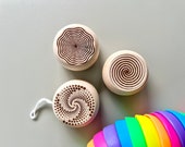 Personalized Wooden Yo-Yo with Custom Name & Spiral Design- Eco-Friendly Toy for Indoor and Outdoor Play - Front and Back Side Engraved thumbnail 8