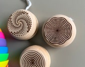 Personalized Wooden Yo-Yo with Custom Name & Spiral Design- Eco-Friendly Toy for Indoor and Outdoor Play - Front and Back Side Engraved thumbnail 3