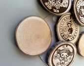 Japanese Manhole Cover Coasters: Engraved Wood Coaster Set thumbnail 5