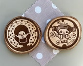 Japanese Manhole Cover Coasters: Engraved Wood Coaster Set thumbnail 7