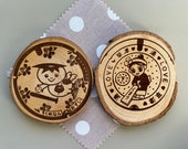 Japanese Manhole Cover Coasters: Engraved Wood Coaster Set thumbnail 6