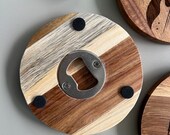 Personalized Wooden Coaster Bottle Opener: Music Lover Gift thumbnail 6